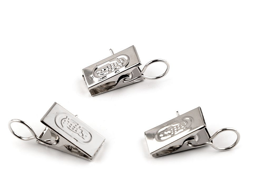 Clipsuri pentru perdele și draperii - Nichel (20 Bucăți)