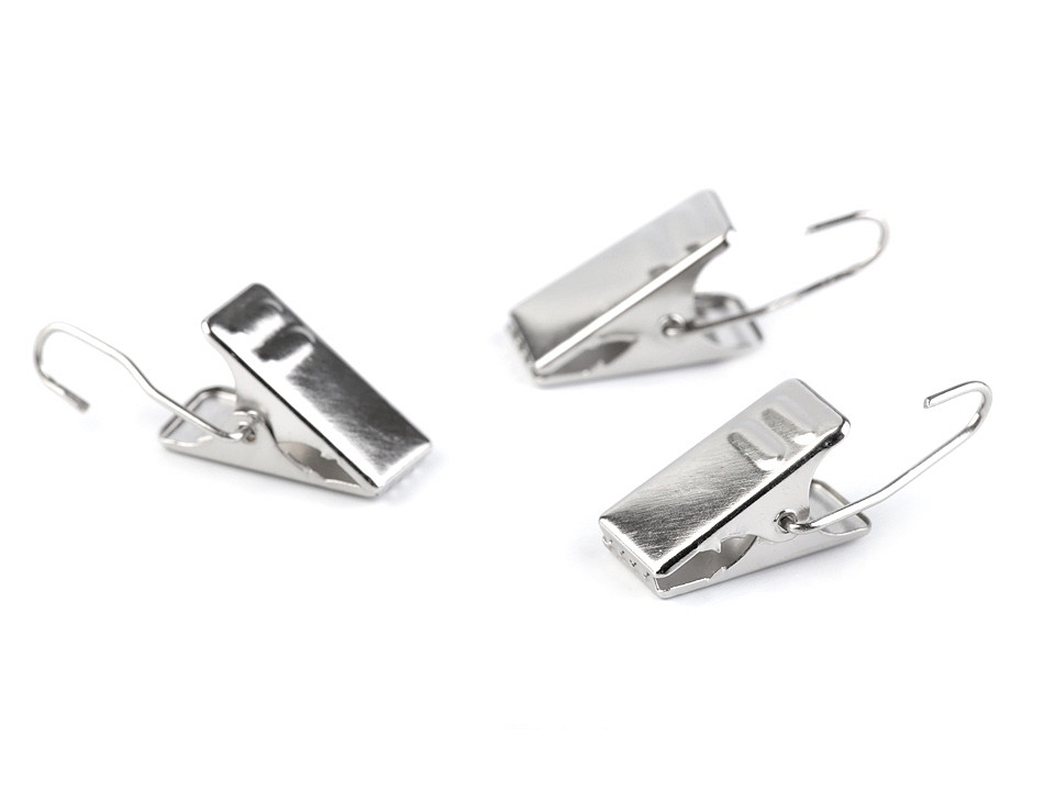 Clipsuri pentru perdele și draperii - Nichel (20 Bucăți)