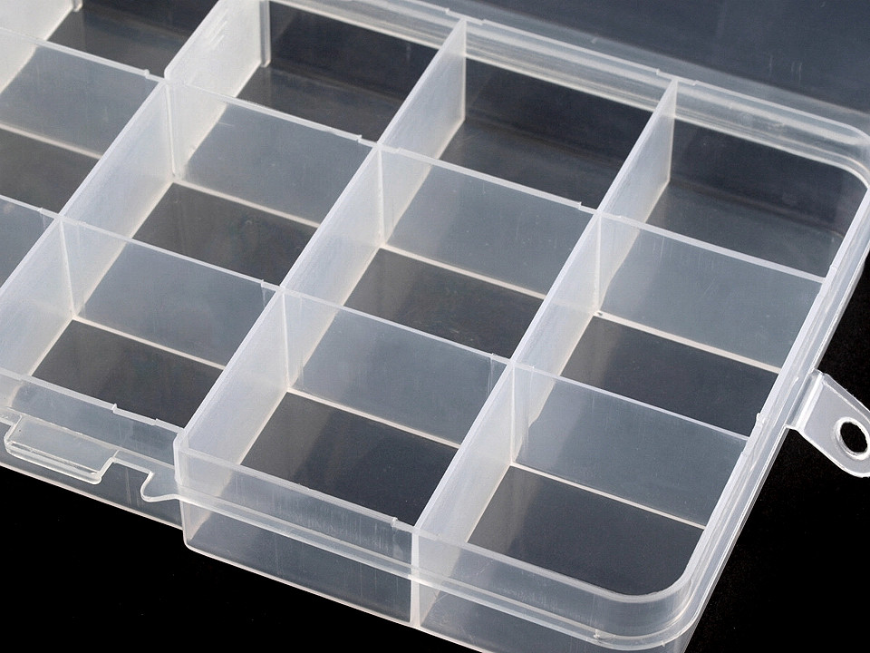 Cutie din plastic compartimentată, 10x17x2,2 c - Transparent (1 Bucată)