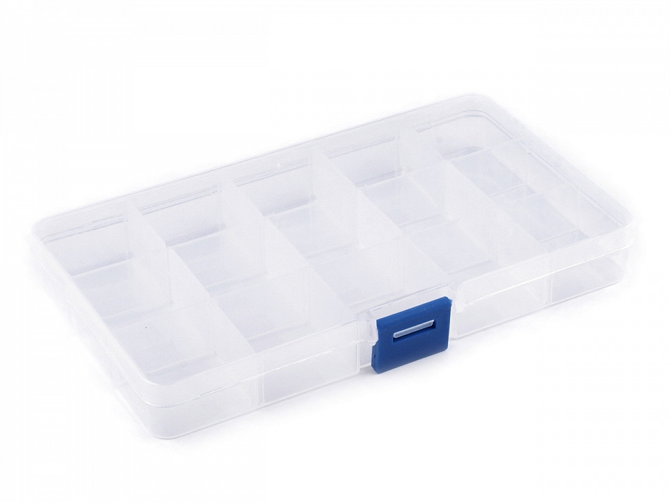 Cutie din plastic compartimentată, 10x17x2,2 c - Transparent (1 Bucată)