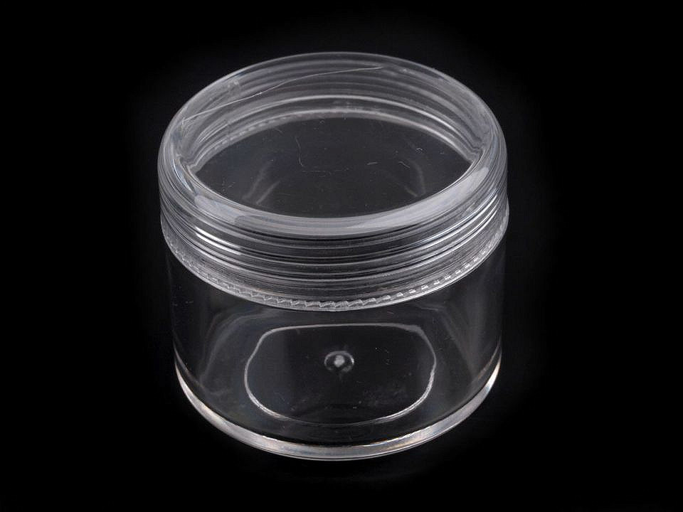 Cutie din plastic, capac cu filet, 3,2x3,8 cm - Transparent (12 Bucăți)