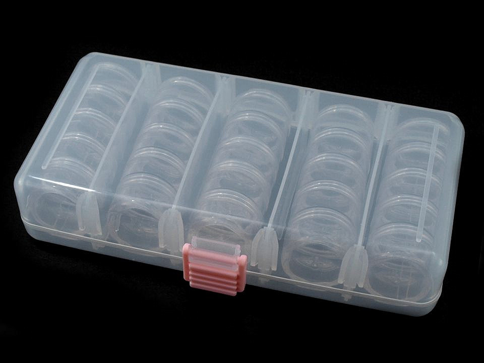 Cutie depozitare mărgele, 9x19x3,5 cm - Transparent (1 Bucată)