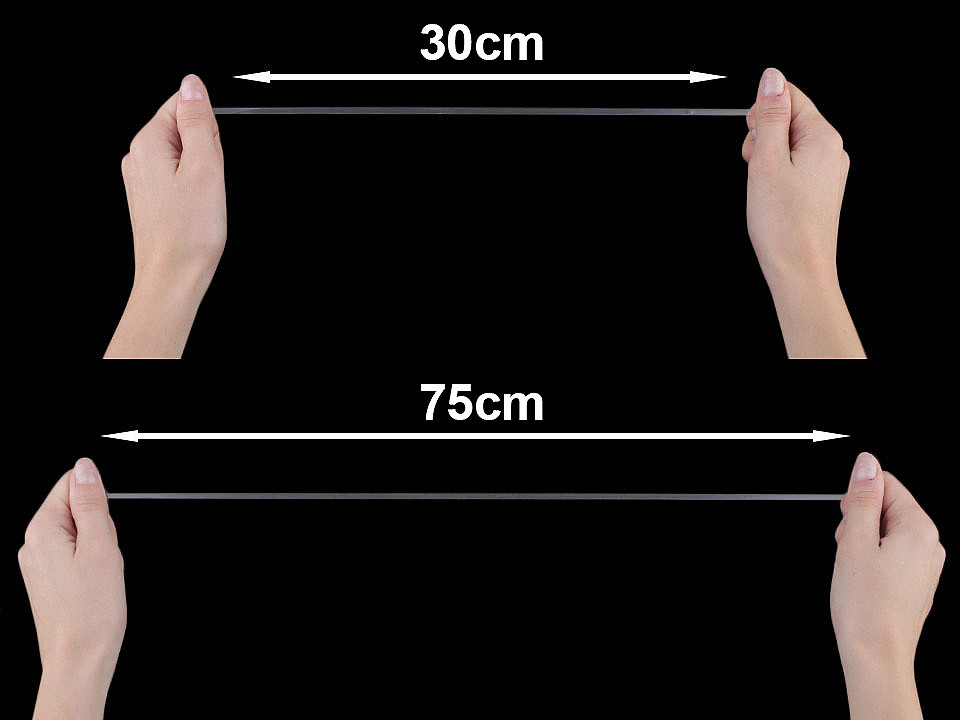 Elastic siliconic, lățime 4 mm - Transparent (1200 Metri)