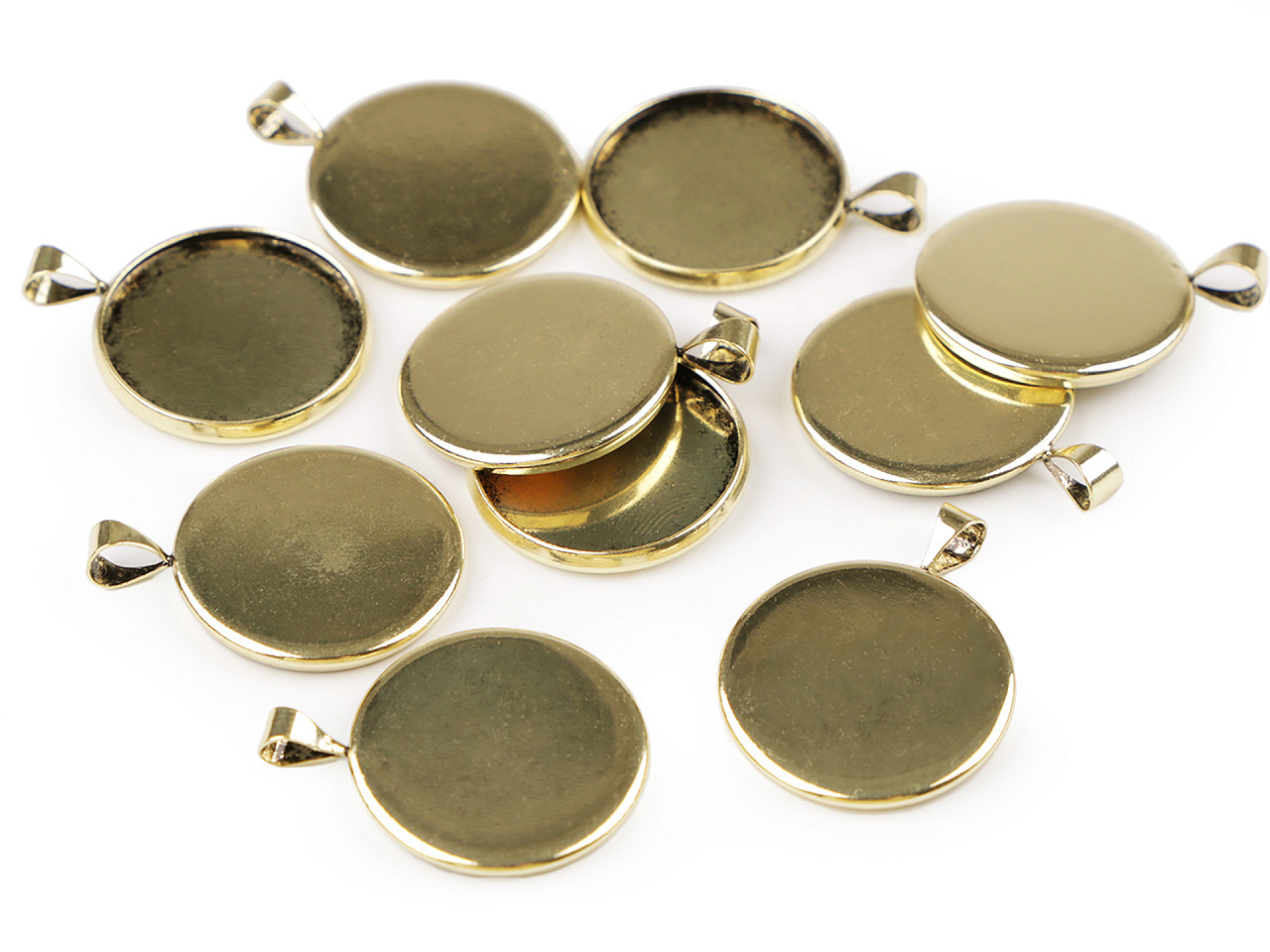 Bază pandantiv rotund, ø20 mm - Argintiu deschis (1 Bucată)