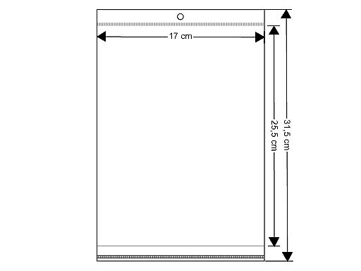 Pungi cu clapetă adezivă și agățătoare, 17x25,5 - 26 cm - Transparent (100 Bucăți) Pungi cu clapetă adezivă și agățătoare, 17x25,5 - 26 cm - Transparent (100 Bucăți)