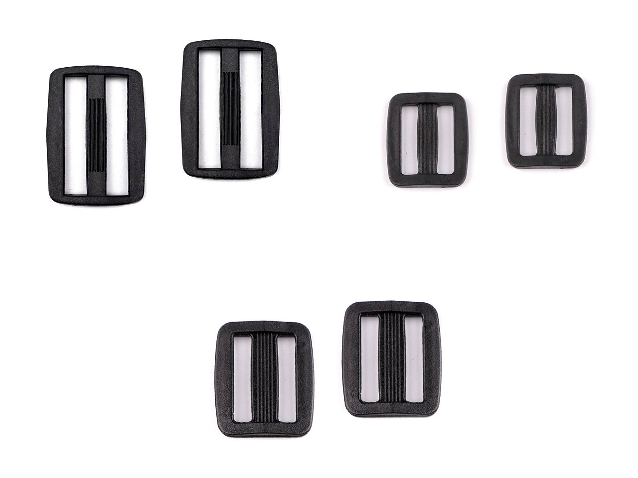 Cataramă de reglaj, lățime 15; 20; 25 mm - Negru (50 Bucăți)