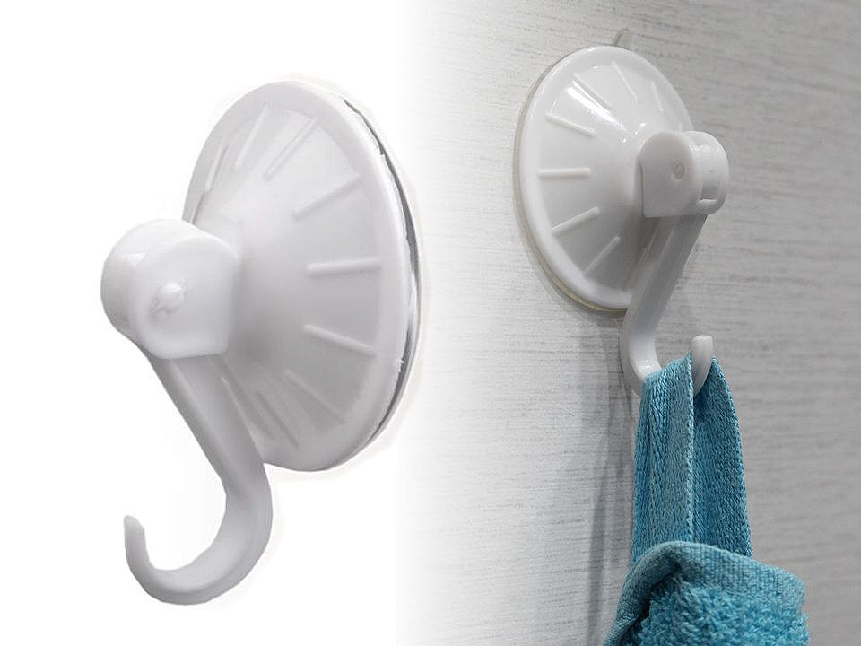 Cârlig cu ventuză - Alb (2 Bucăți)