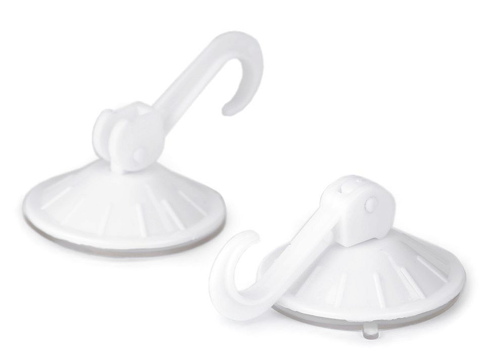 Cârlig cu ventuză - Alb (2 Bucăți)