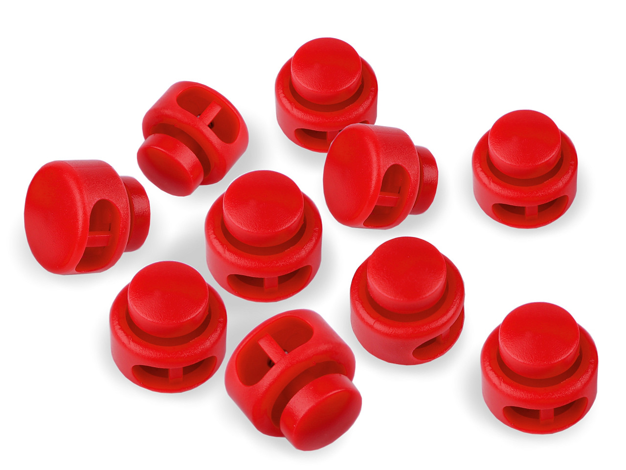 Opritori șnur, 2 găuri, 13x15 mm - Negru (10 Bucăți)