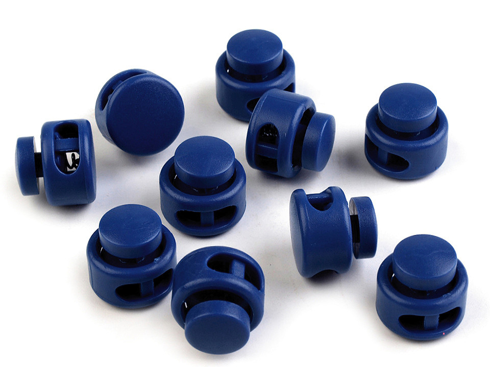 Opritori șnur, 2 găuri, 13x15 mm - Negru (10 Bucăți)