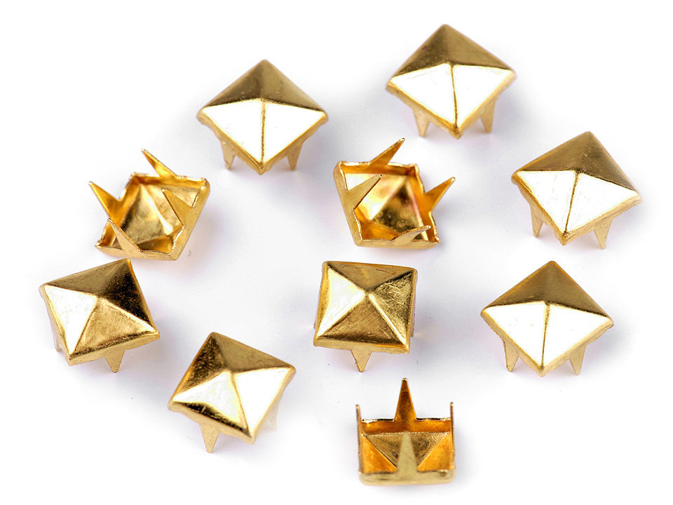 Ţinte metalice inox, model piramidă, 7x7 mm - Nichel negru (50 Bucăți)