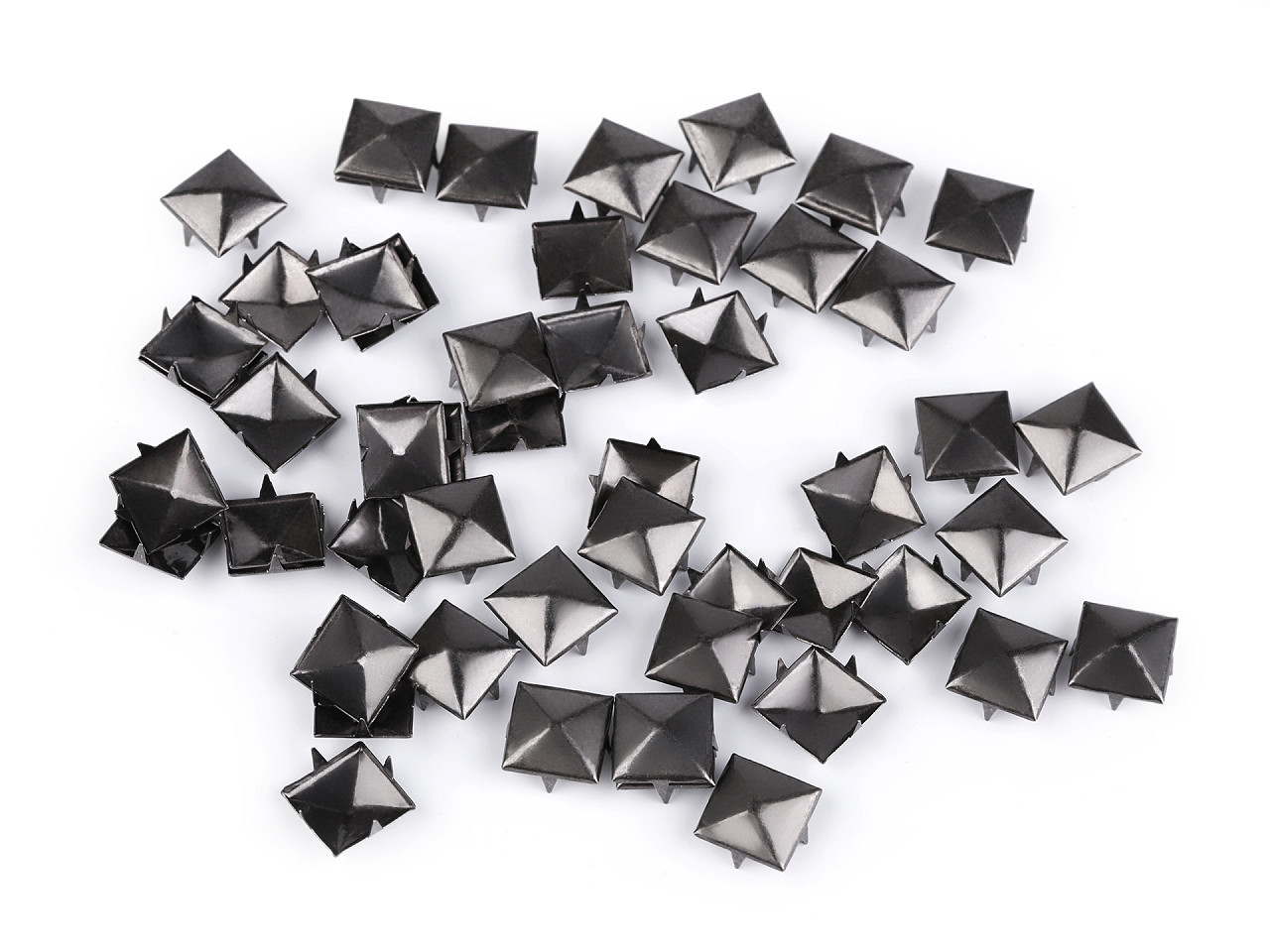 Ţinte metalice inox, model piramidă, 12x12 mm - Nichel negru (50 Bucăți)