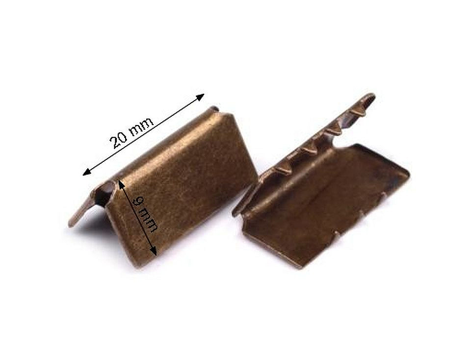 Capăt / terminație  panglică, 20 mm - Nichel (100 Bucăți)