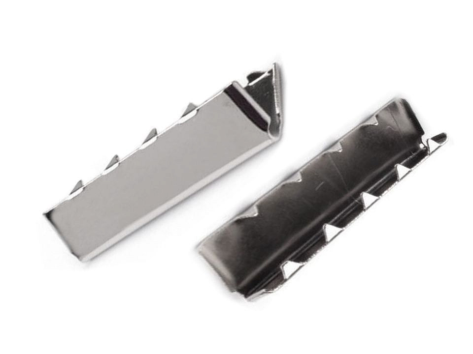Capăt / terminație panglică, 30 mm - Nichel (10 Bucăți) Capăt / terminație panglică, 30 mm - Nichel (10 Bucăți)