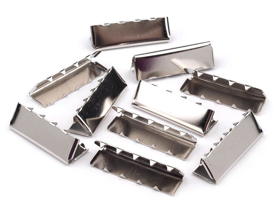 Capăt / terminație panglică, 30 mm - Nichel (10 Bucăți) Capăt / terminație panglică, 30 mm - Nichel (10 Bucăți)