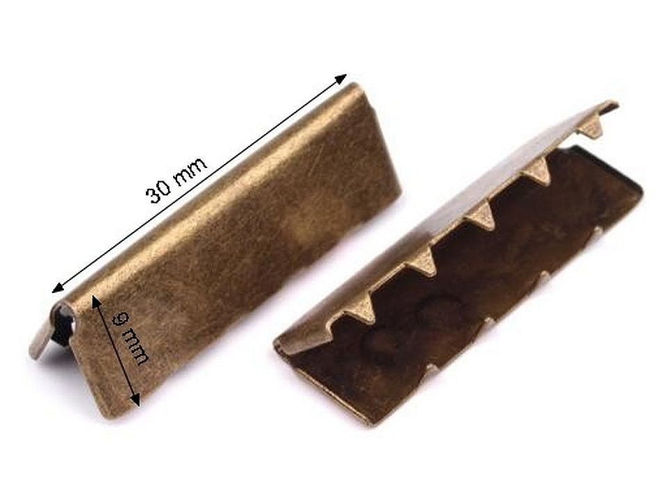 Capăt / terminație panglică, 30 mm - Nichel (10 Bucăți) Capăt / terminație panglică, 30 mm - Nichel (10 Bucăți)