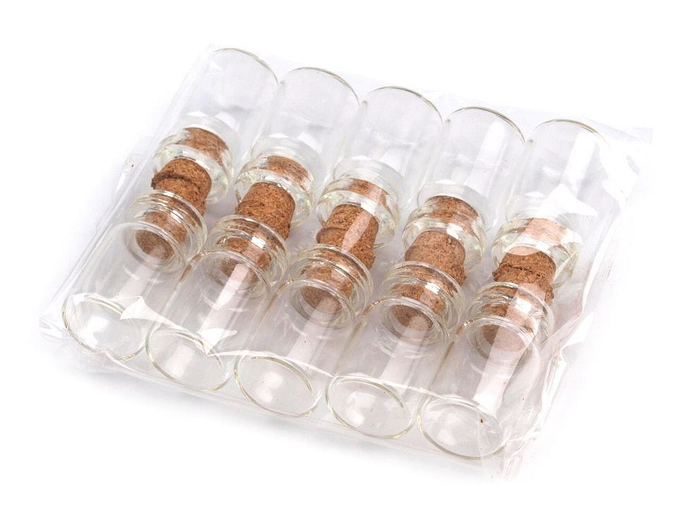 Sticluță cu dop de plută, 0,8 ml - Transparent (300 Fiole)