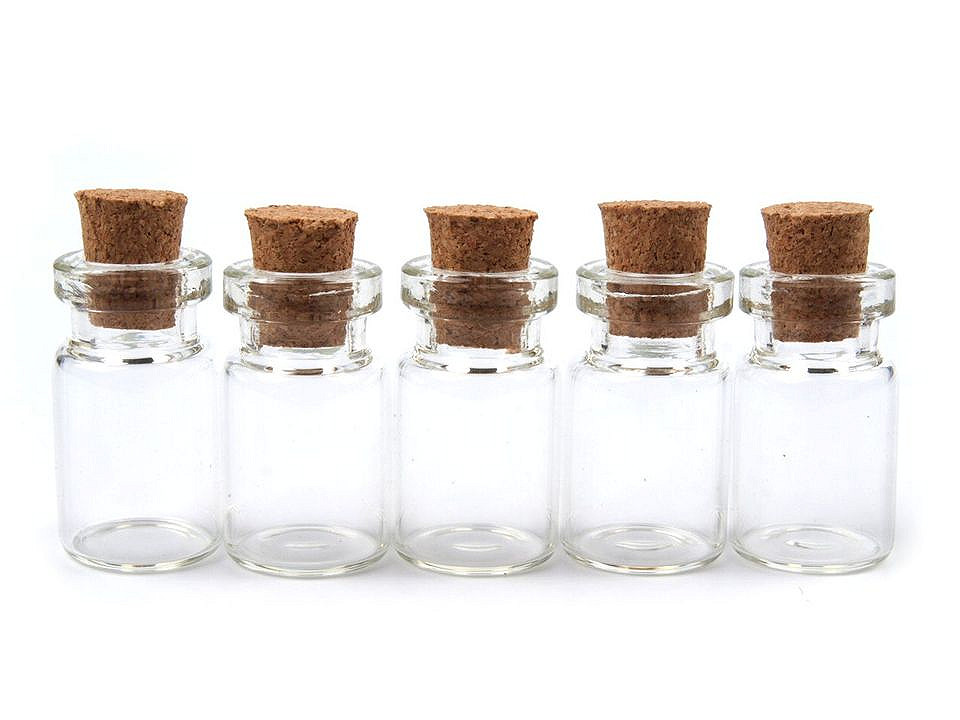 Sticluță cu dop de plută, 0,8 ml - Transparent (300 Fiole)