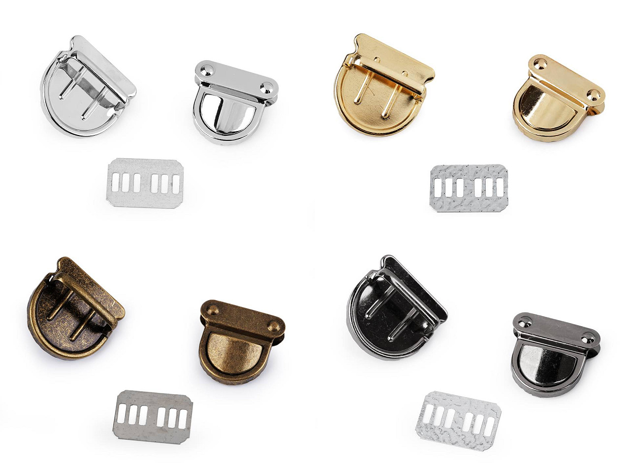 Închizătoare geantă / servietă 30x31 mm - Auriu clasic (1 Set)