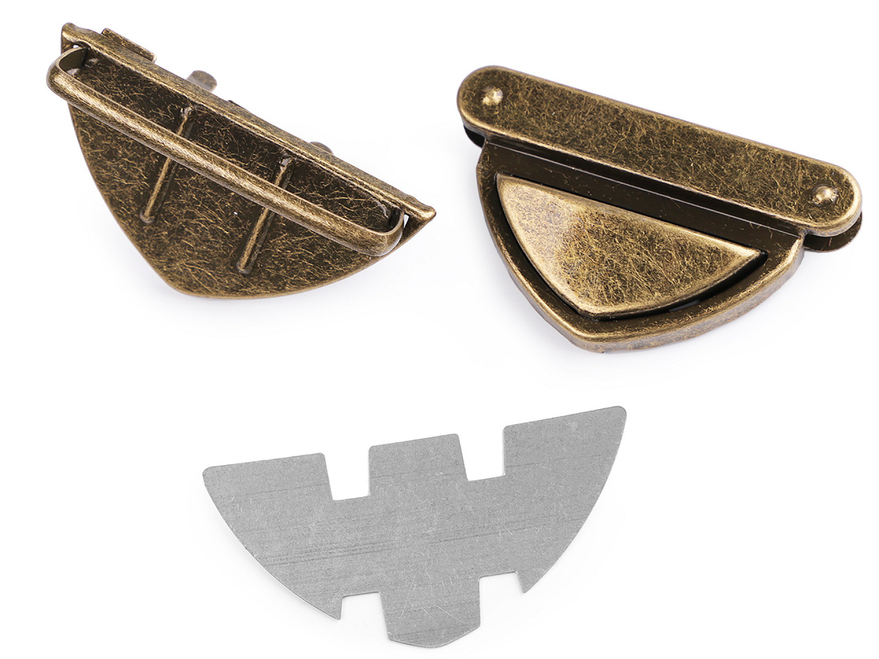 Închizătoare geantă 25x50 mm - Alamă antică (5 Seturi)