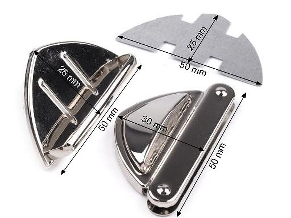 Închizătoare geantă 25x50 mm - Alamă antică (5 Seturi)