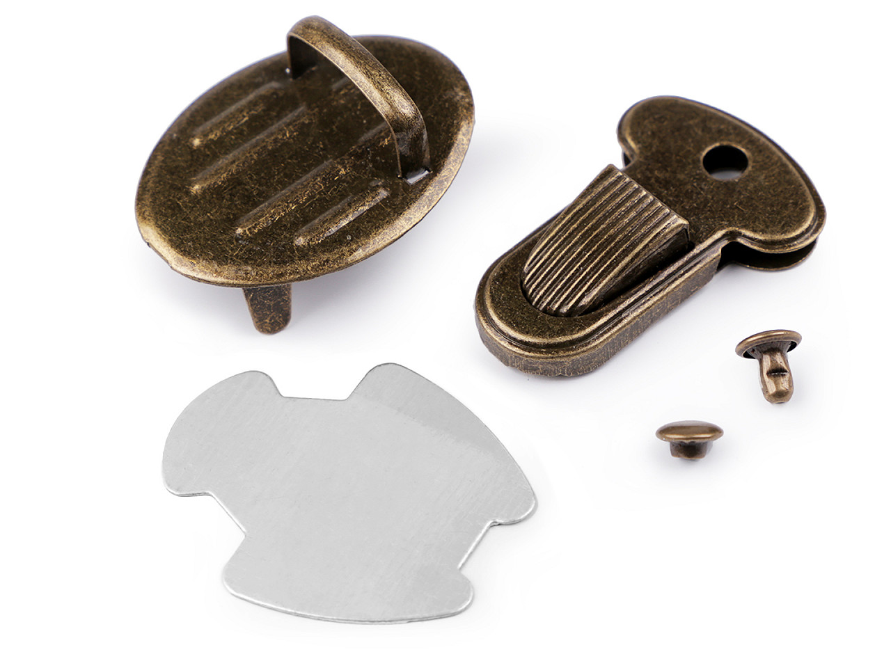 Închizătoare geantă / servietă 25x33 mm - Alamă antică (10 Seturi)