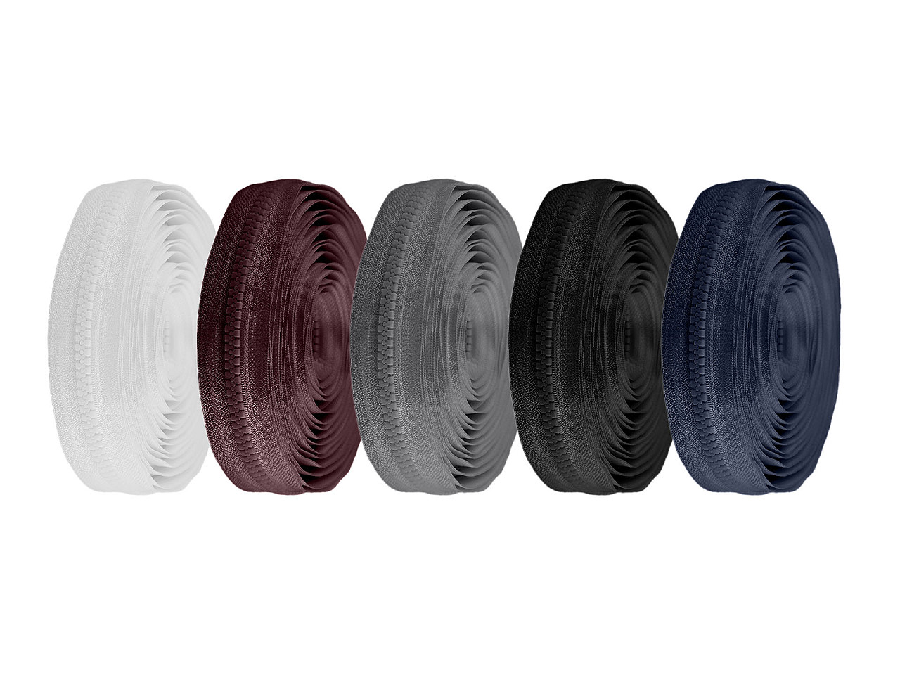 Fermoar injectat metraj no 8 - Alb (1 Metru)