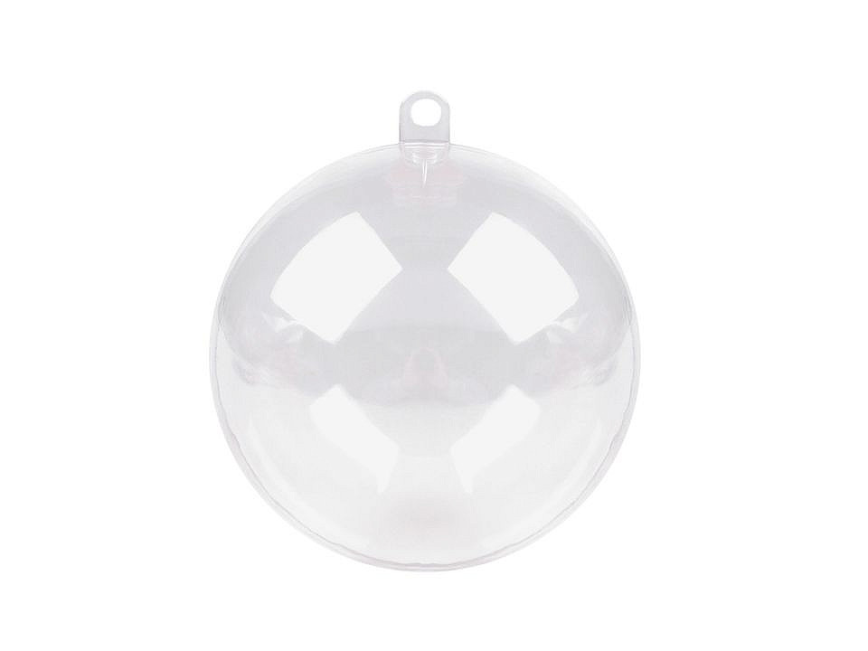 Glob plastic transparent format din două parți, ø6 cm - Roșu (12 Bucăți)