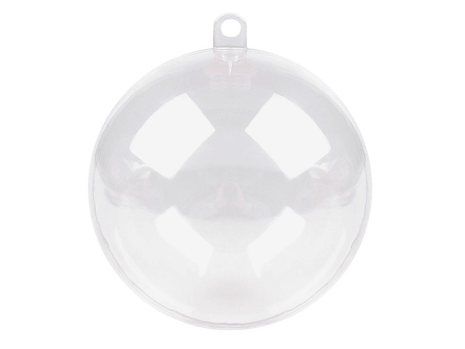 Glob plastic transparent format din două parți, 8,5 cm - Transparent (12 Bucăți)
