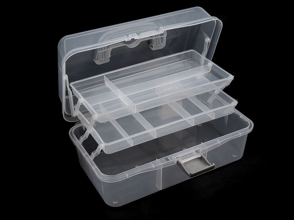 Cutie plastic compartimentată, 20x33x15 cm - Roșu (1 Bucată)