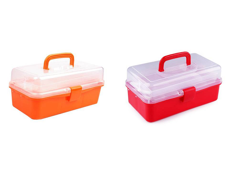 Cutie plastic compartimentată, 20x33x15 cm - Roșu (1 Bucată)