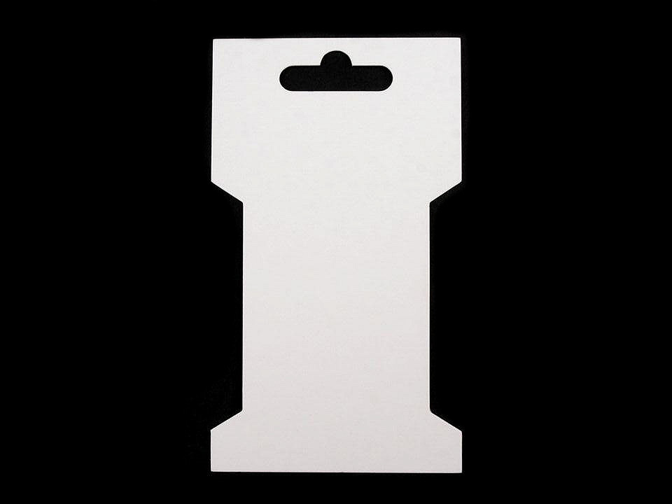 Card expunere panglici / șnururi,  6,6x11,5 cm - Alb (300 Bucăți)