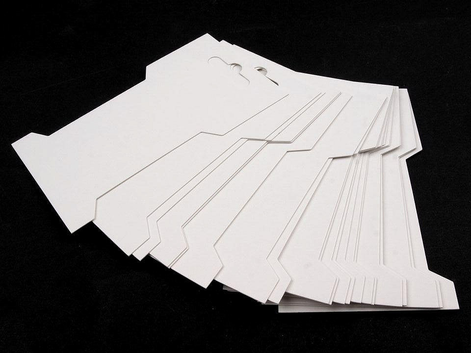 Card expunere panglici / șnururi,  6,6x11,5 cm - Alb (300 Bucăți)