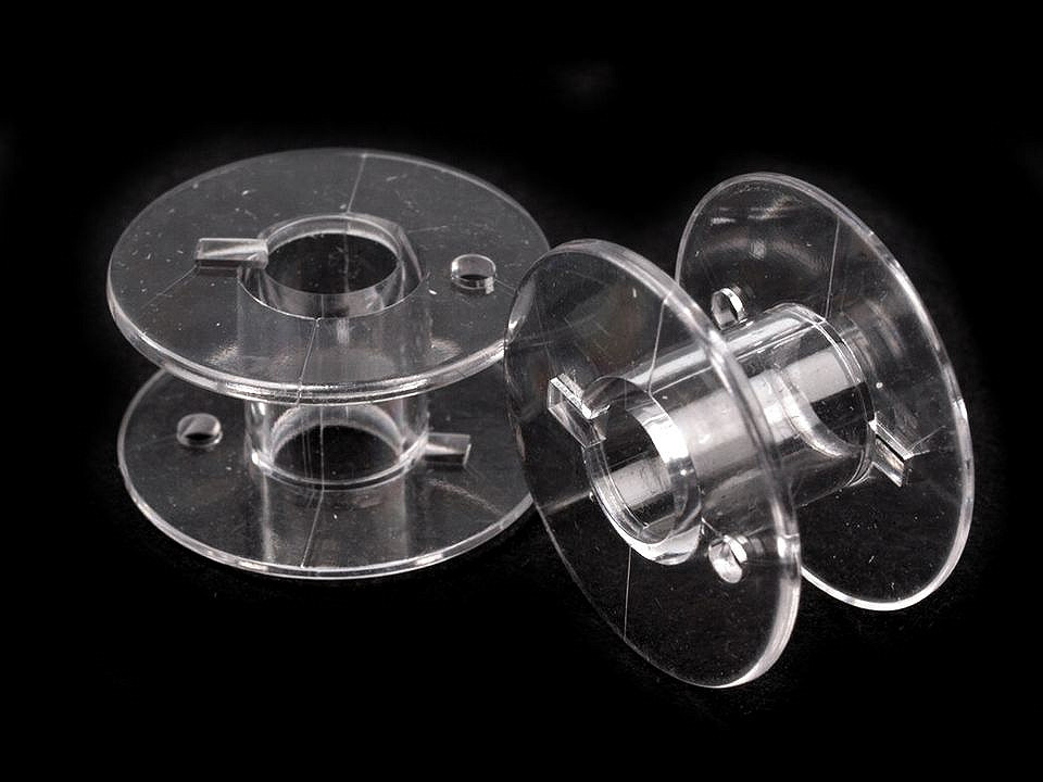 Bobine din plastic pentru masină de cusut lucznik - Transparent (200 Bucăți)