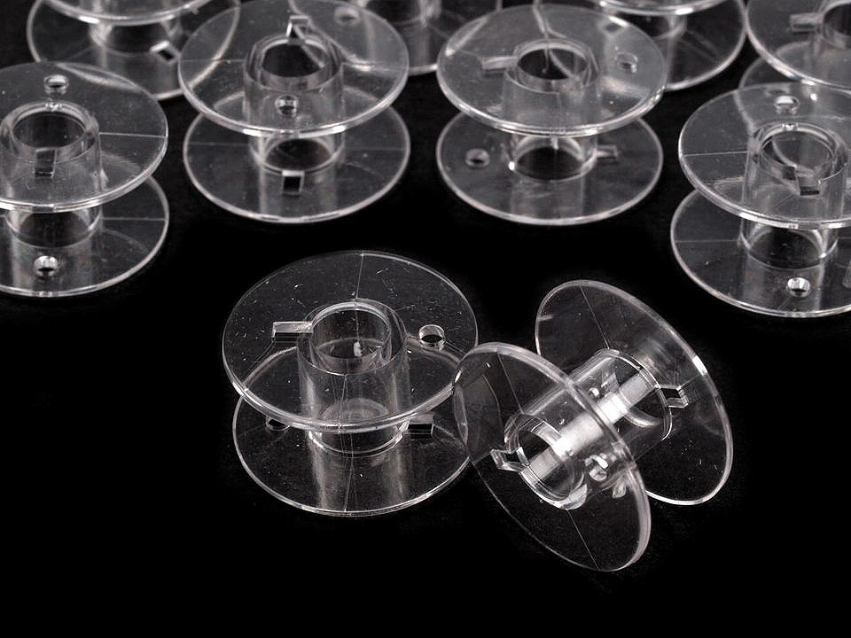 Bobine din plastic pentru masină de cusut lucznik - Transparent (200 Bucăți)