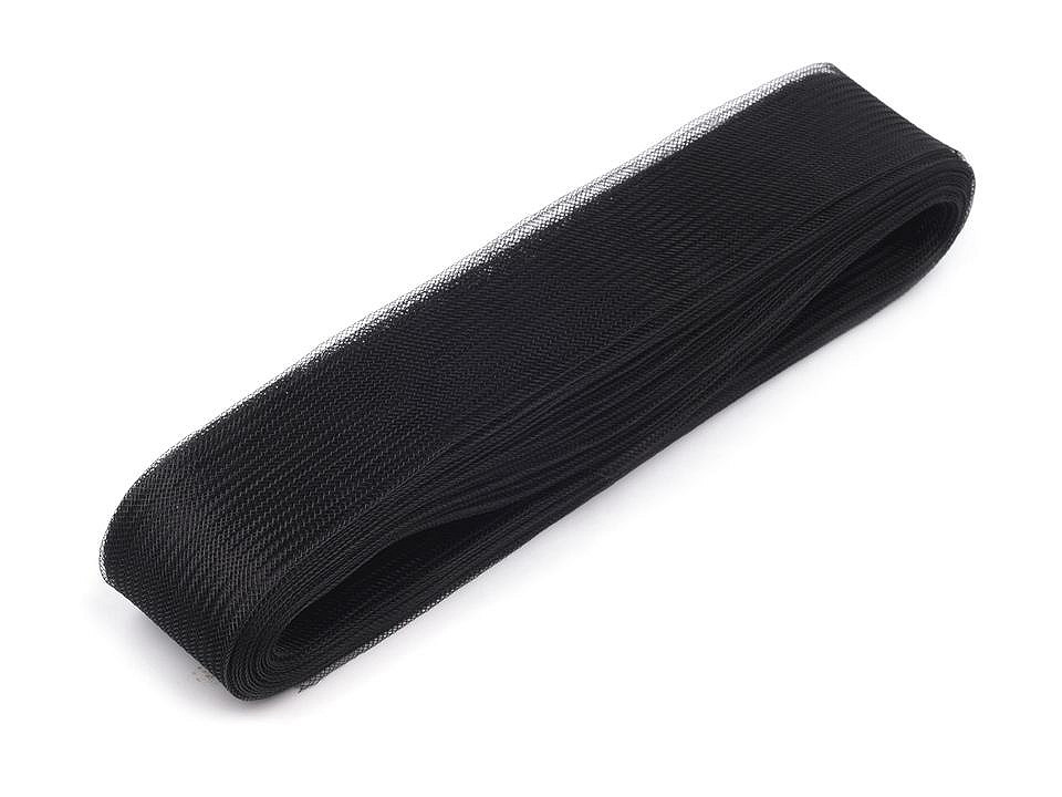 Rijelină fină, lățime 4,5 cm - Negru (20 Metri)