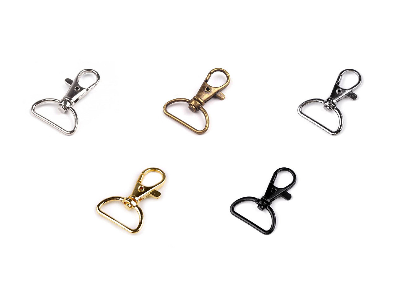 Carabină metalică pivotantă, orificiu 25 mm - Alamă antică (5 Bucăți)