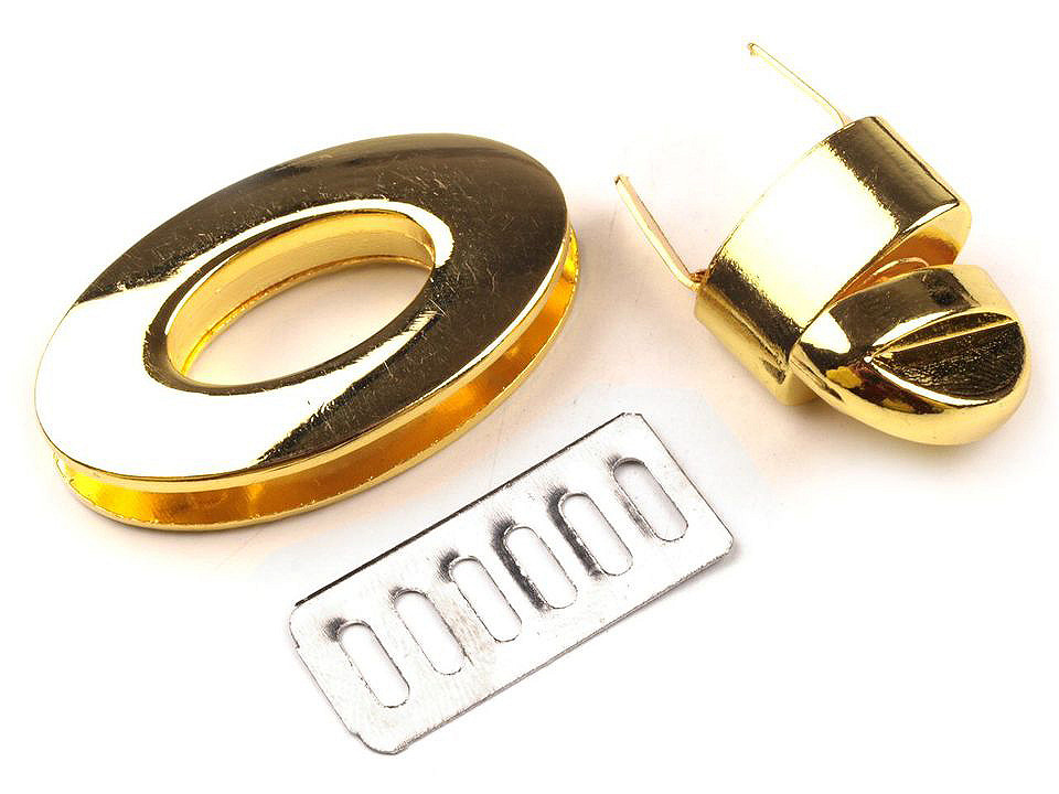 Închizătoare poșetă, 23x37 mm - Auriu clasic (5 Seturi)