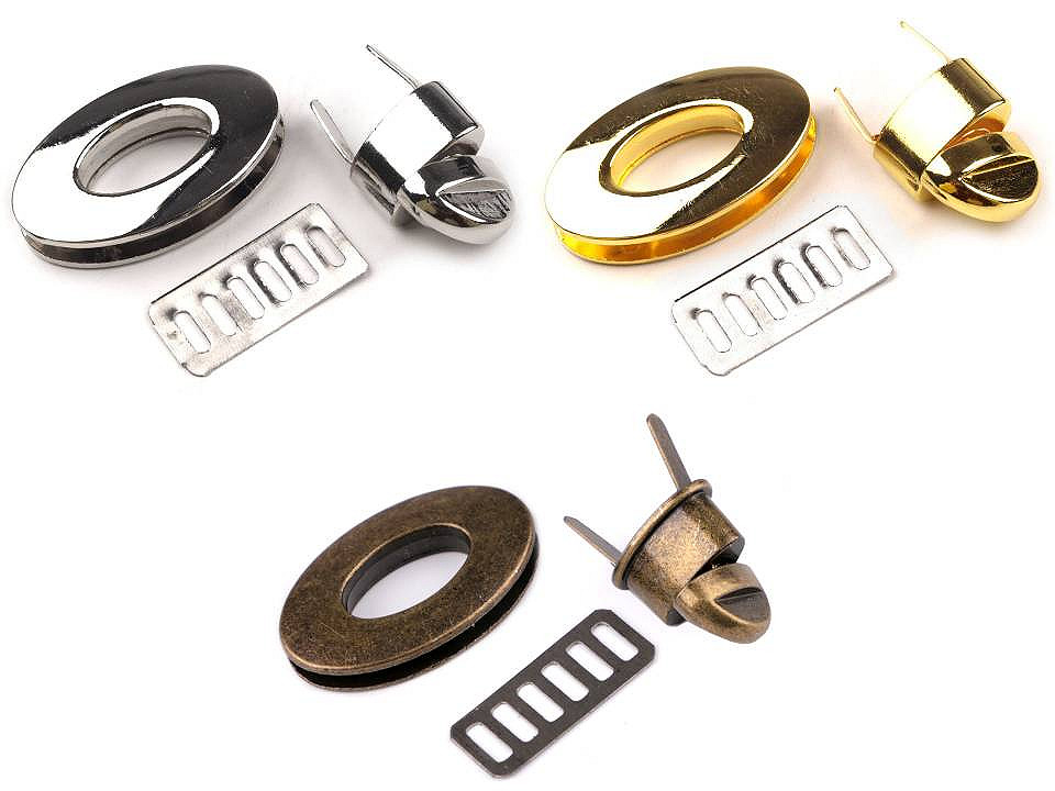 Închizătoare poșetă, 23x37 mm - Auriu clasic (5 Seturi)