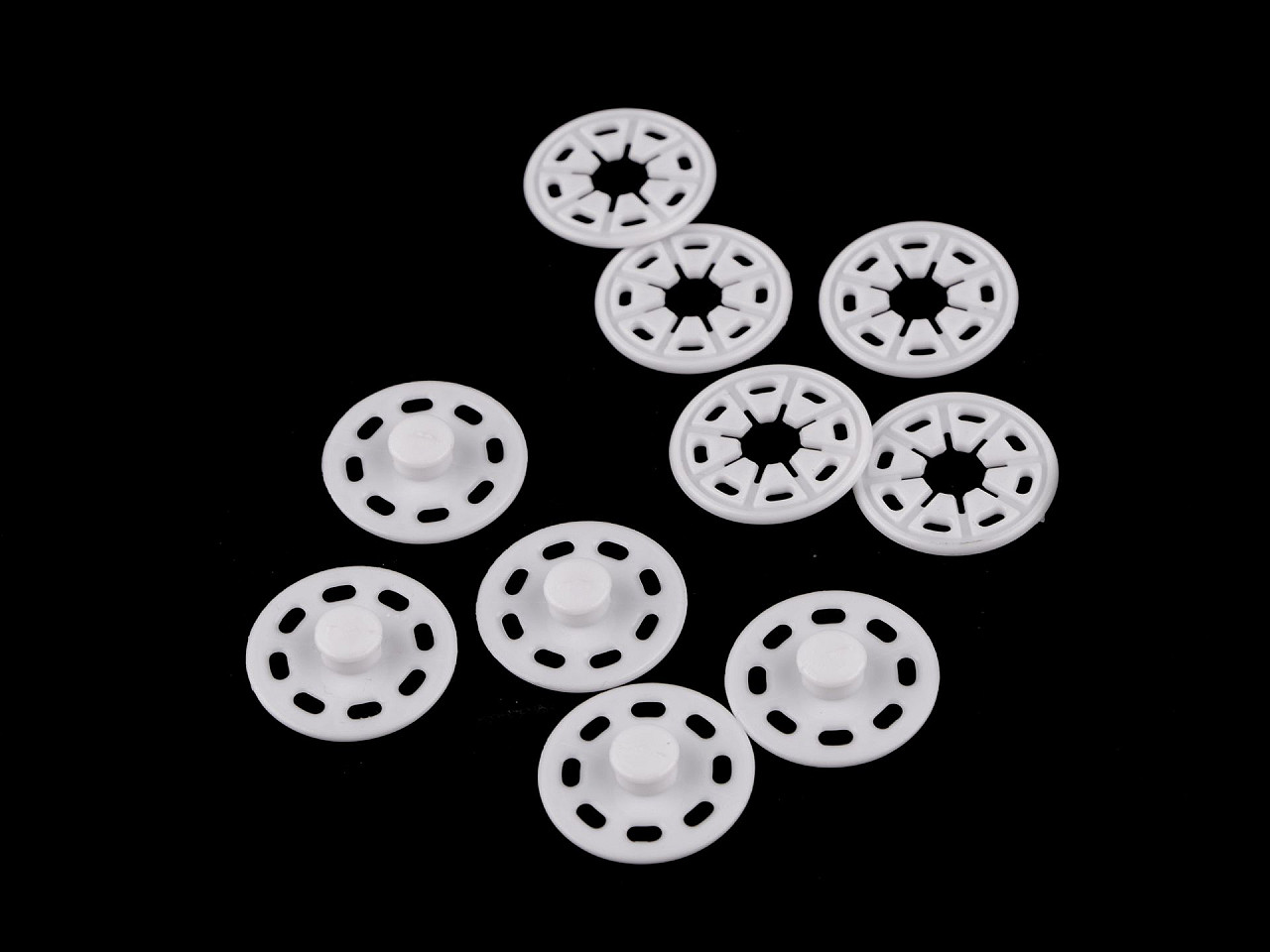 Capse de cusut din plastic, ø25 mm - Alb (500 Perechi)