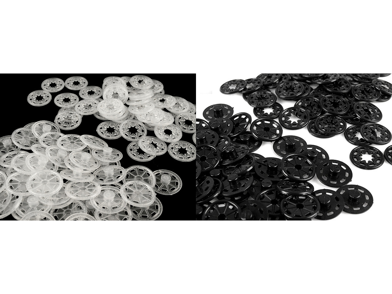 Capse de cusut din plastic, ø25 mm - Alb (500 Perechi)