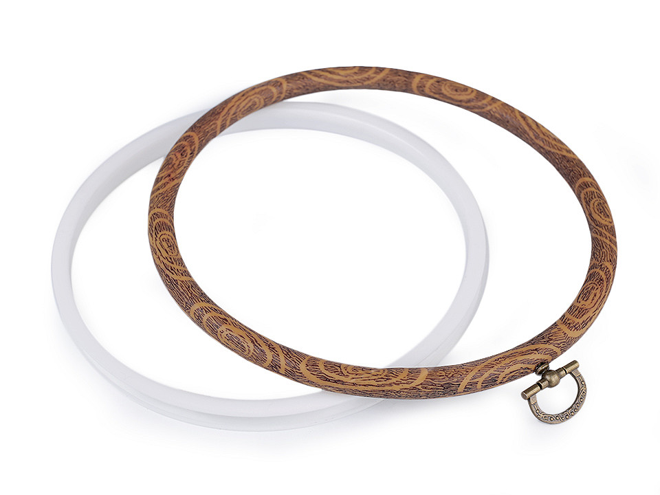 Gherghef / ramă pentru broderie flexi, ø16 cm - Maro (1 Bucată)