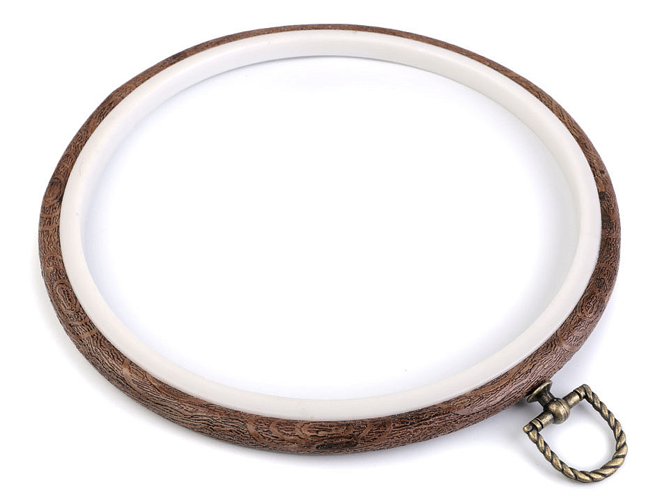Gherghef / ramă pentru broderie, ø20 cm - Maro (1 Bucată)