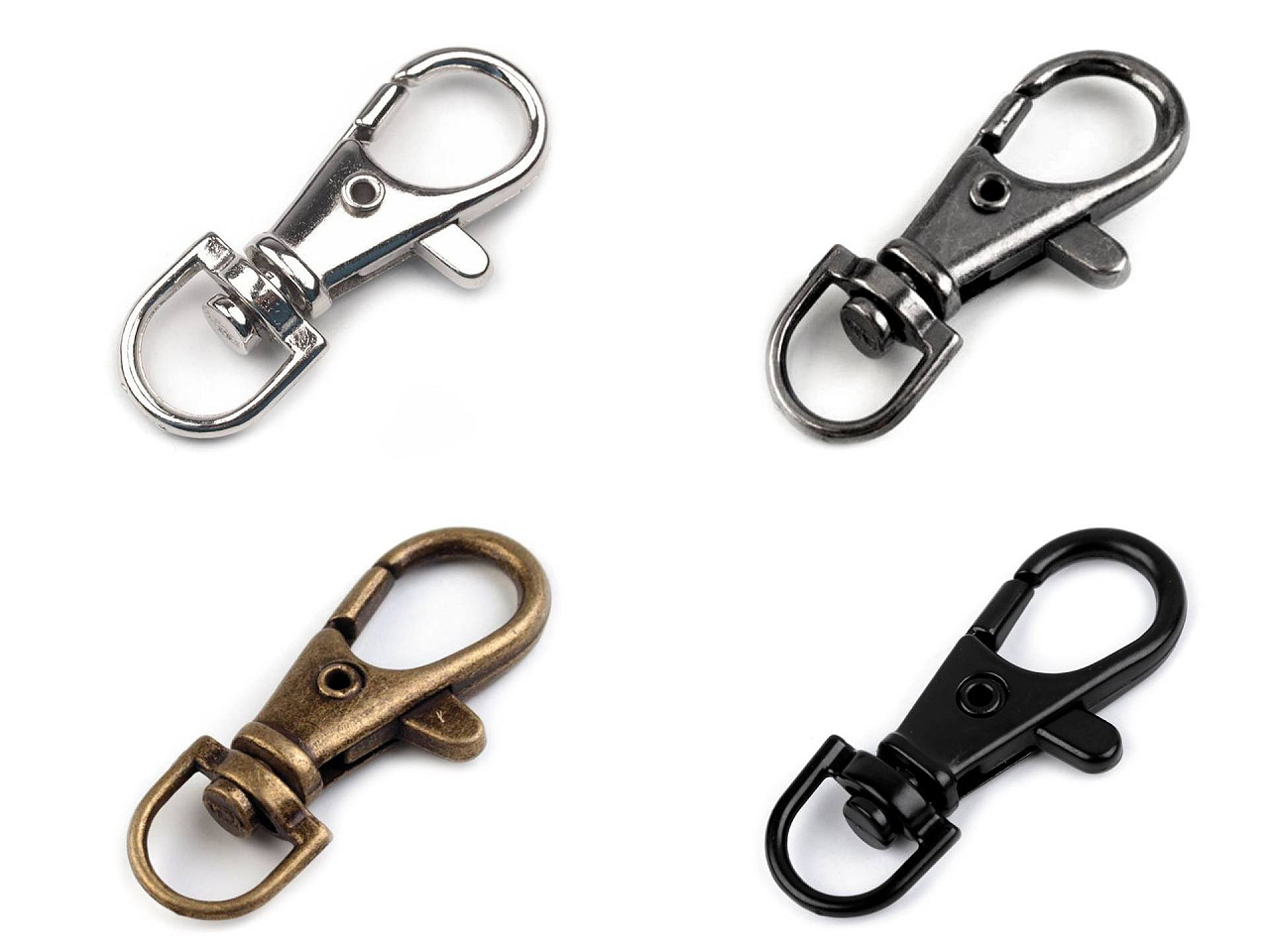 Carabină metalică pivotantă, orificiu 10 mm - Nichel negru (20 Bucăți)