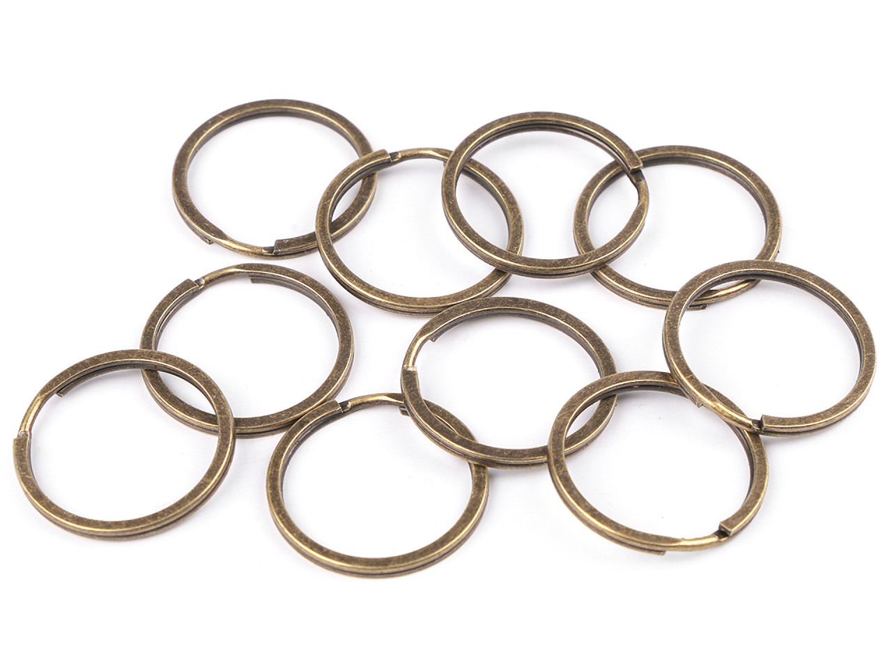 Inel metalic pentru chei, ø30 mm - Alamă antică (100 Bucăți)