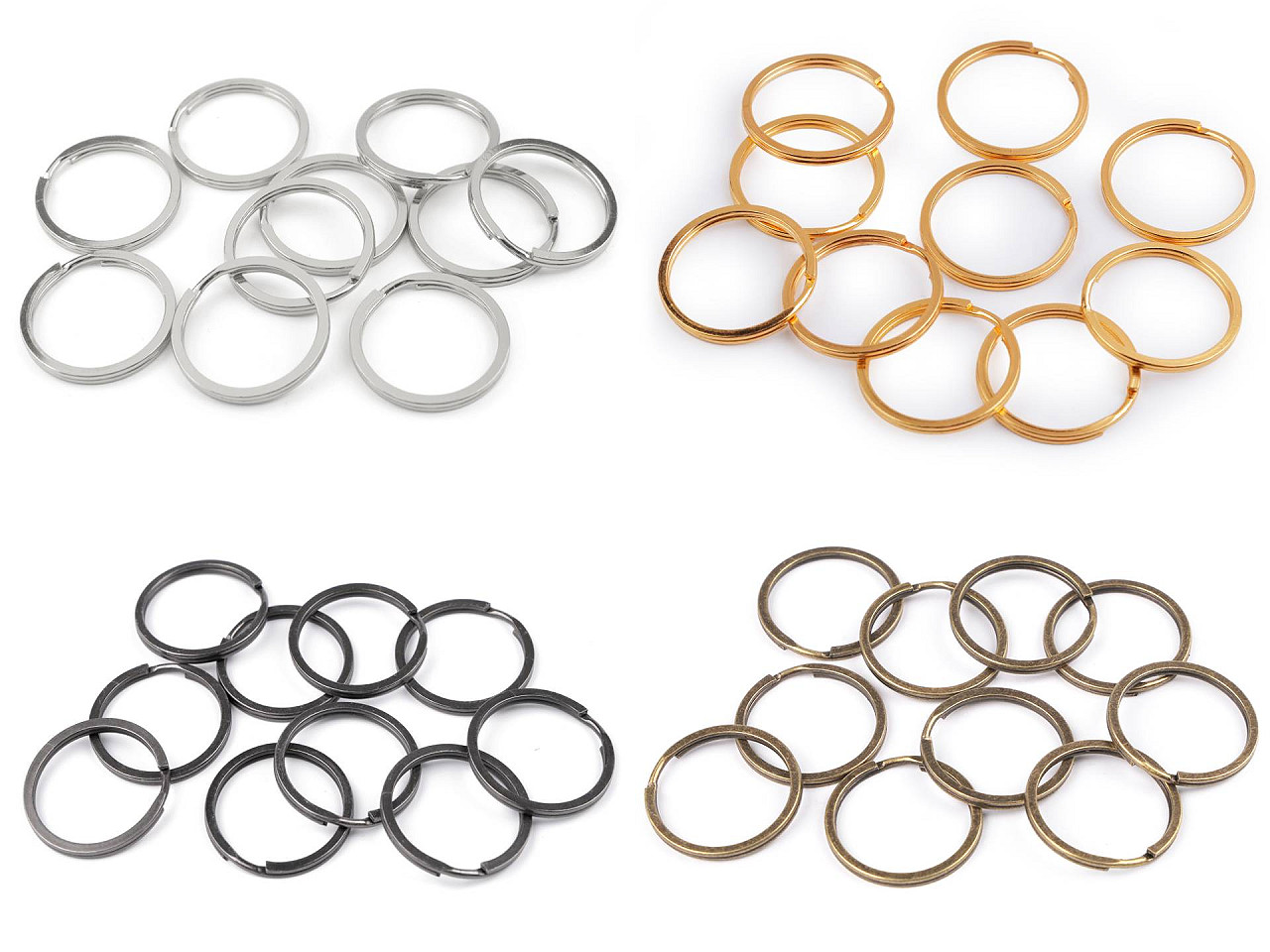 Inel metalic pentru chei, ø30 mm - Alamă antică (100 Bucăți)