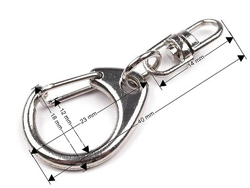 Carabină metalică pivotantă 18x40 mm - Nichel negru (10 Bucăți)