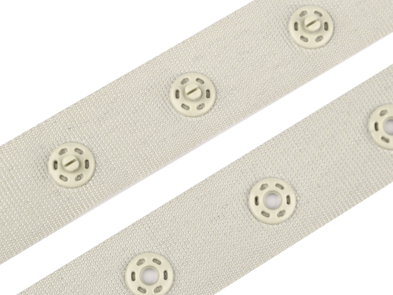 Bandă cu capse pentru confecții textile / body, lățime 18 mm - Nude (45 Metri) Bandă cu capse pentru confecții textile / body, lățime 18 mm - Nude (45 Metri)