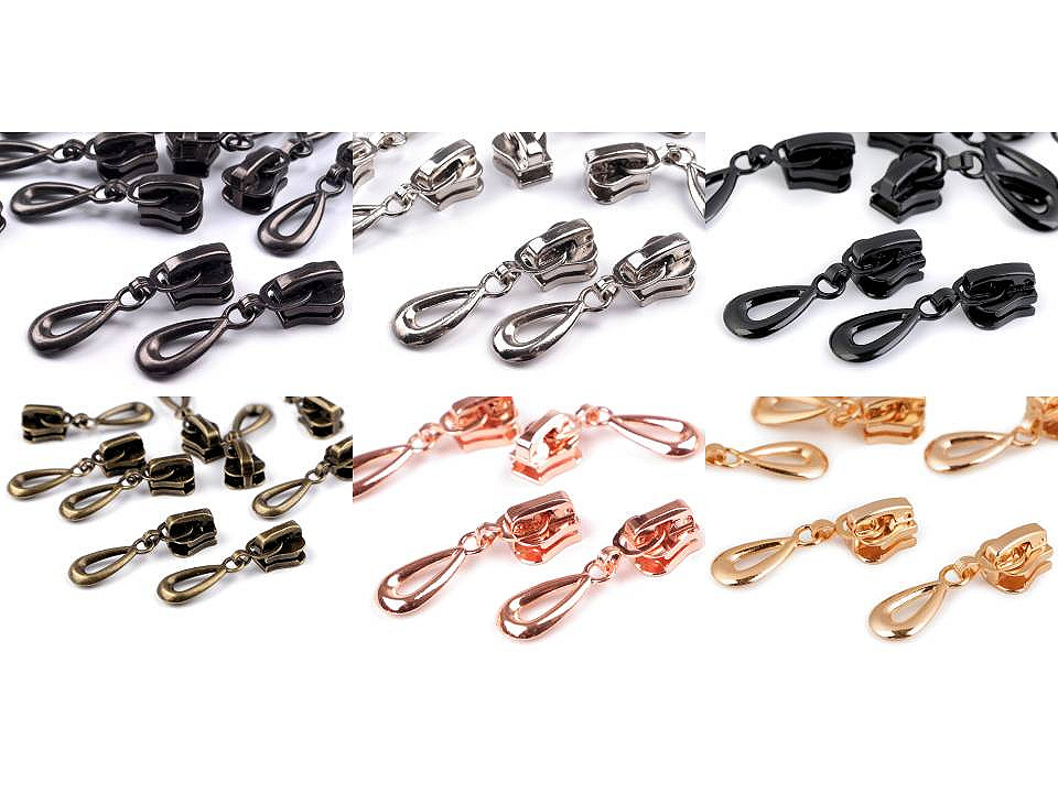 Cursor fermoar injectat, no 5 - Alamă antică (10 Bucăți)