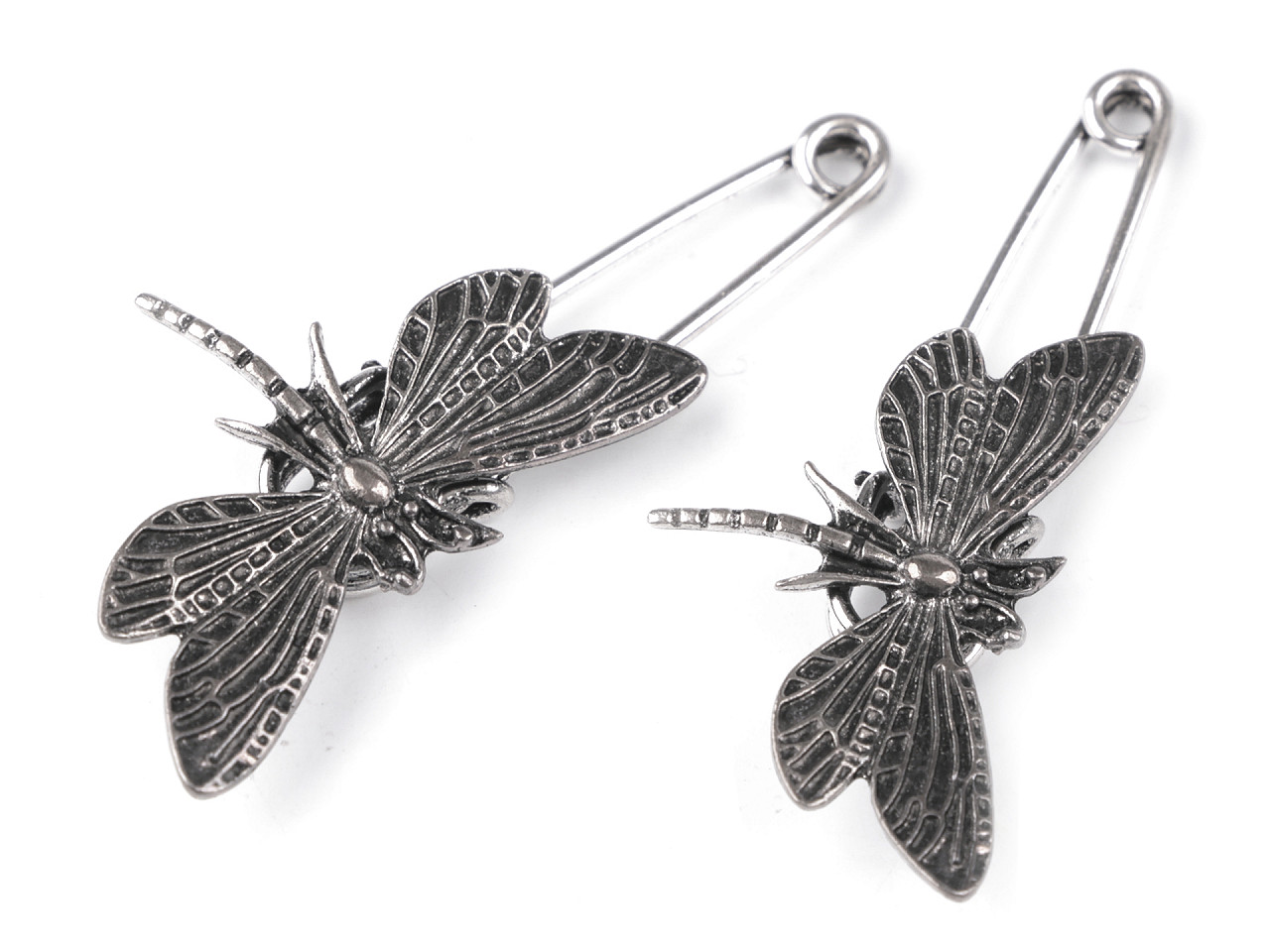 Broșă ac de siguranță cu libelulă - Alamă antică (1 Bucată)